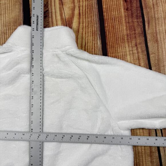 Calvin Klein Performance Jacket Women XXL White Cropped Pullover 1/4 Zip Hi Pile - Picture 10 of 10